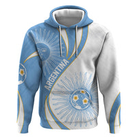 Personalized Argentina Football Fan Pride Hoodie Sun Of May Motif With Distressed Textures And Waves