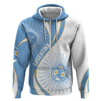 Personalized Argentina Football Fan Pride Hoodie Sun Of May Motif With Distressed Textures And Waves