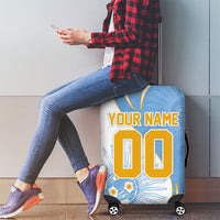Personalized Argentina Football Fan Pride Luggage Cover Sun Of May Motif With Distressed Textures And Waves