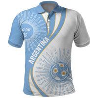Personalized Argentina Football Fan Pride Polo Shirt Sun Of May Motif With Distressed Textures And Waves