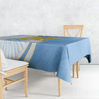 Personalized Argentina Football Fan Pride Tablecloth Sun Of May Motif With Distressed Textures And Waves