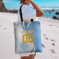 Personalized Argentina Football Fan Pride Tote Bag Sun Of May Motif With Distressed Textures And Waves