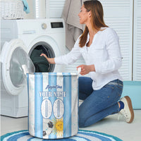 Personalized Argentina Football Fan Laundry Basket Sun Of May - Albiceleste Stripes Argentina Flag