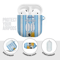 Personalized Argentina Football Fan AirPods Case Sun Of May - Albiceleste Stripes Argentina Flag