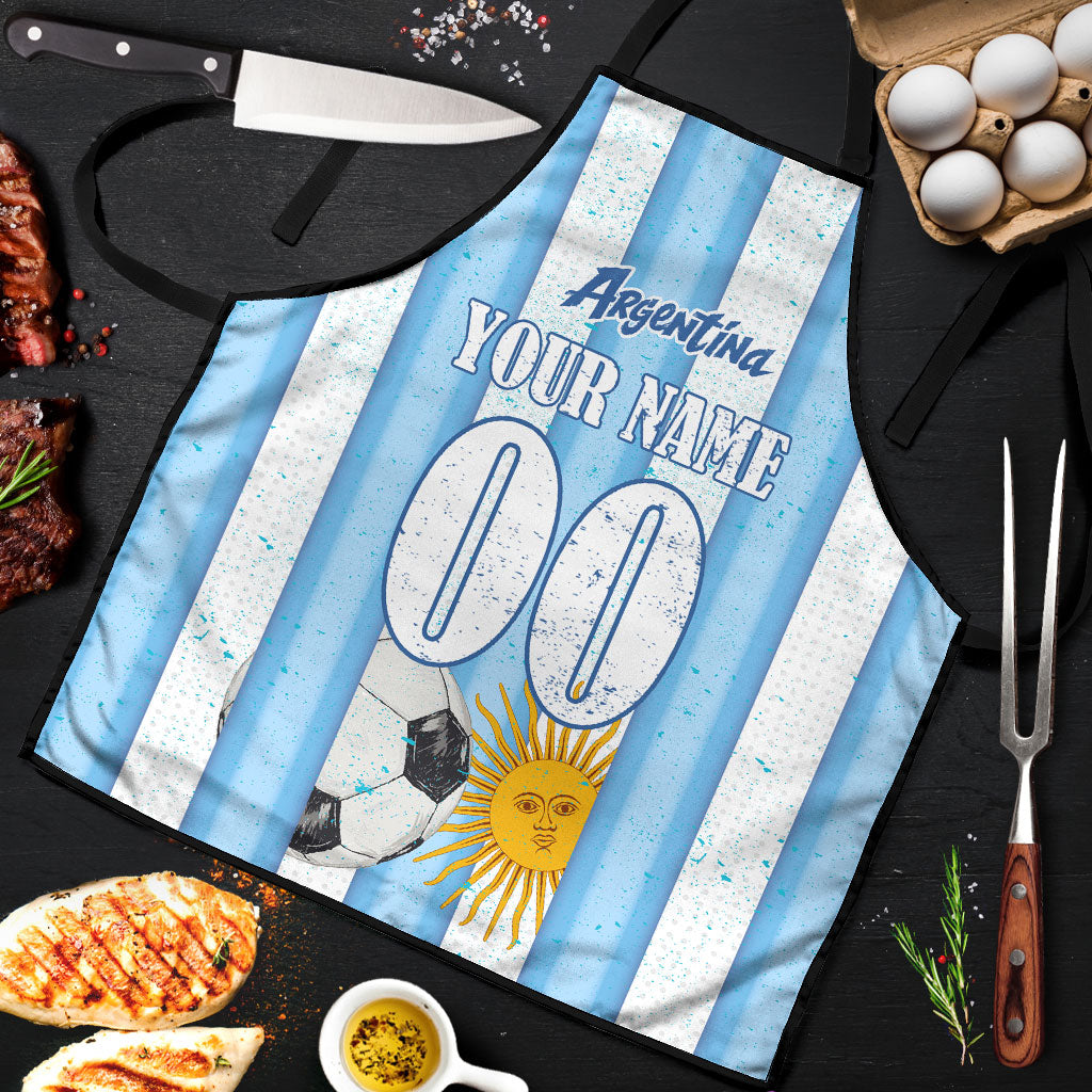 Personalized Argentina Football Fan Apron Sun Of May - Albiceleste Stripes Argentina Flag