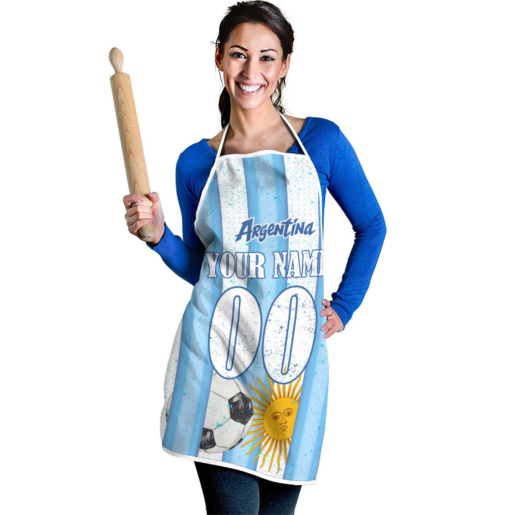 Personalized Argentina Football Fan Apron Sun Of May - Albiceleste Stripes Argentina Flag