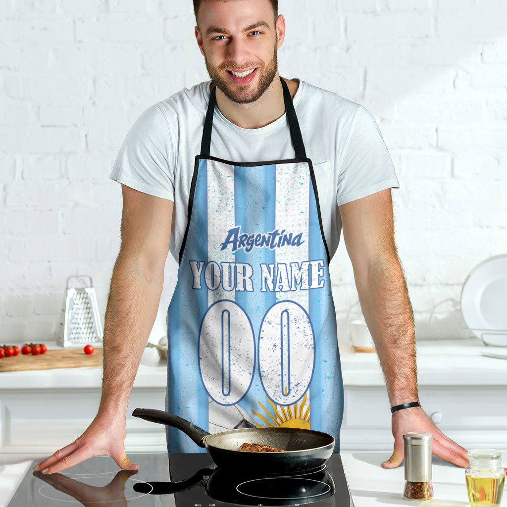 Personalized Argentina Football Fan Apron Sun Of May - Albiceleste Stripes Argentina Flag