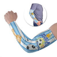 Personalized Argentina Football Fan Arm Sleeves Sun Of May - Albiceleste Stripes Argentina Flag
