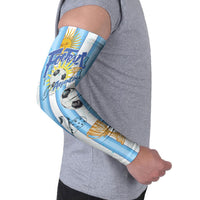Personalized Argentina Football Fan Arm Sleeves Sun Of May - Albiceleste Stripes Argentina Flag