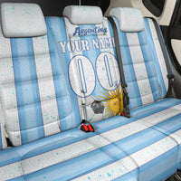 Personalized Argentina Football Fan Back Car Seat Cover Sun Of May - Albiceleste Stripes Argentina Flag