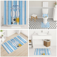 Personalized Argentina Football Fan Bathroom Set Sun Of May - Albiceleste Stripes Argentina Flag