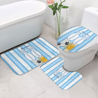 Personalized Argentina Football Fan Bathroom Set Sun Of May - Albiceleste Stripes Argentina Flag