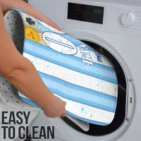 Personalized Argentina Football Fan Bathroom Set Sun Of May - Albiceleste Stripes Argentina Flag