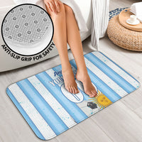 Personalized Argentina Football Fan Bathroom Set Sun Of May - Albiceleste Stripes Argentina Flag