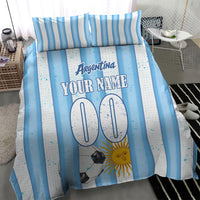 Personalized Argentina Football Fan Bedding Set Sun Of May - Albiceleste Stripes Argentina Flag