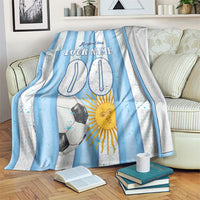Personalized Argentina Football Fan Blanket Sun Of May - Albiceleste Stripes Argentina Flag