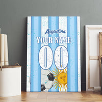Personalized Argentina Football Fan Canvas Wall Art Sun Of May - Albiceleste Stripes Argentina Flag
