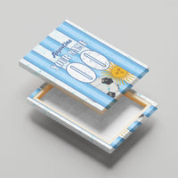 Personalized Argentina Football Fan Canvas Wall Art Sun Of May - Albiceleste Stripes Argentina Flag