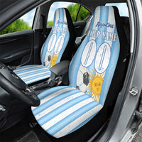 Personalized Argentina Football Fan Car Seat Cover Sun Of May - Albiceleste Stripes Argentina Flag