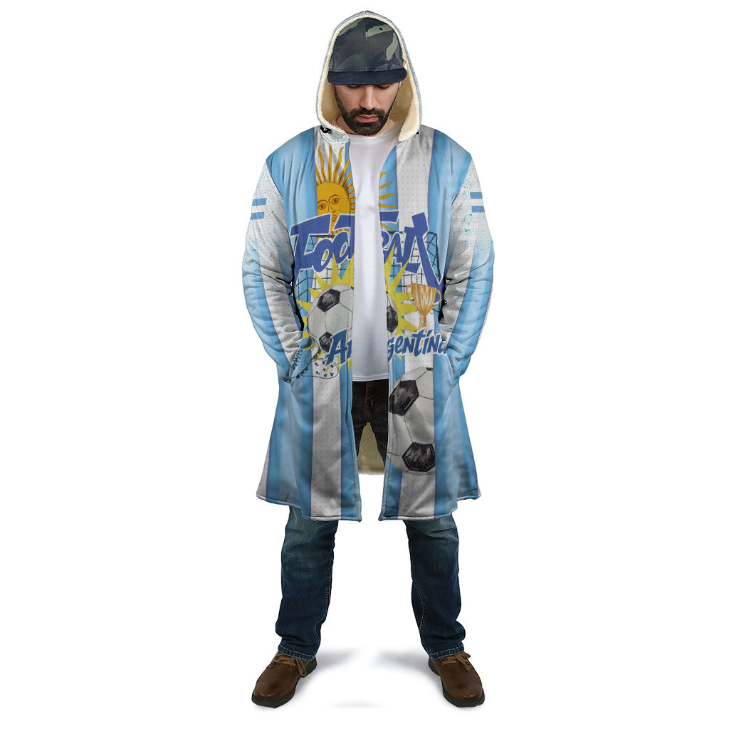 Personalized Argentina Football Fan Cloak Sun Of May - Albiceleste Stripes Argentina Flag