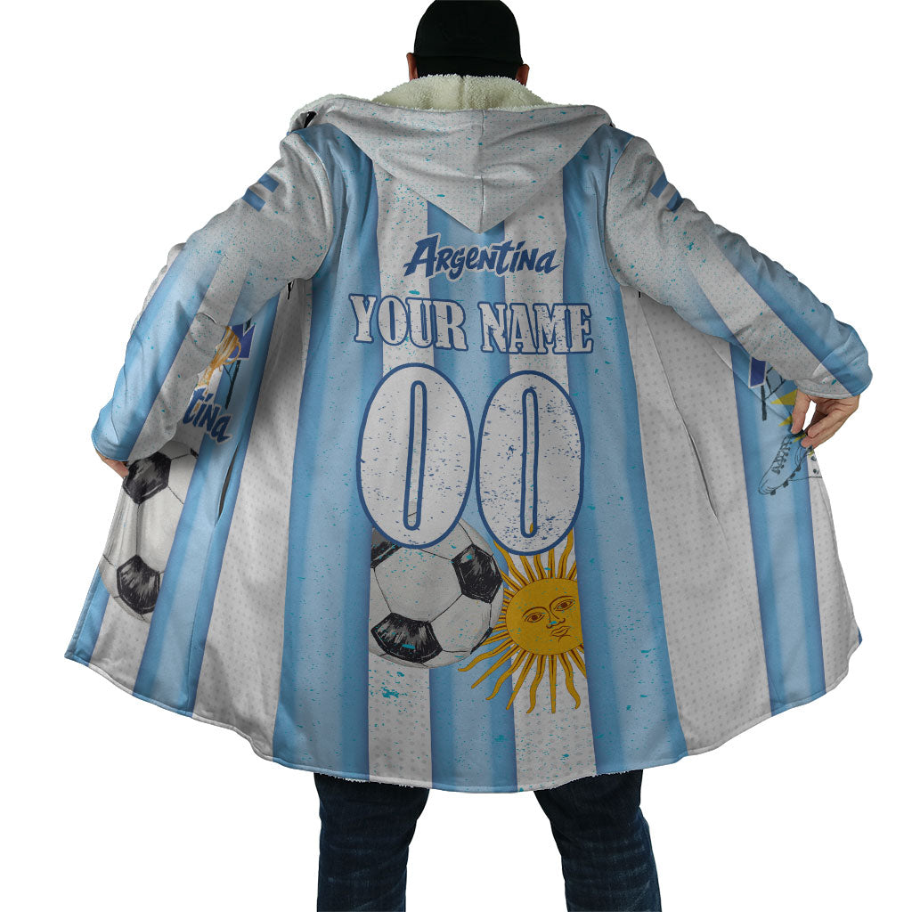 Personalized Argentina Football Fan Cloak Sun Of May - Albiceleste Stripes Argentina Flag