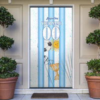 Personalized Argentina Football Fan Door Cover Sun Of May - Albiceleste Stripes Argentina Flag