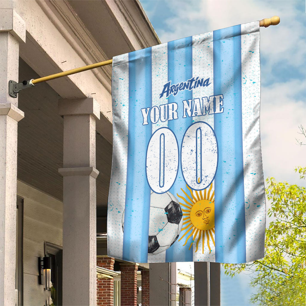 Personalized Argentina Football Fan Garden Flag Sun Of May - Albiceleste Stripes Argentina Flag