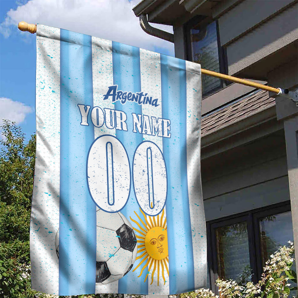 Personalized Argentina Football Fan Garden Flag Sun Of May - Albiceleste Stripes Argentina Flag