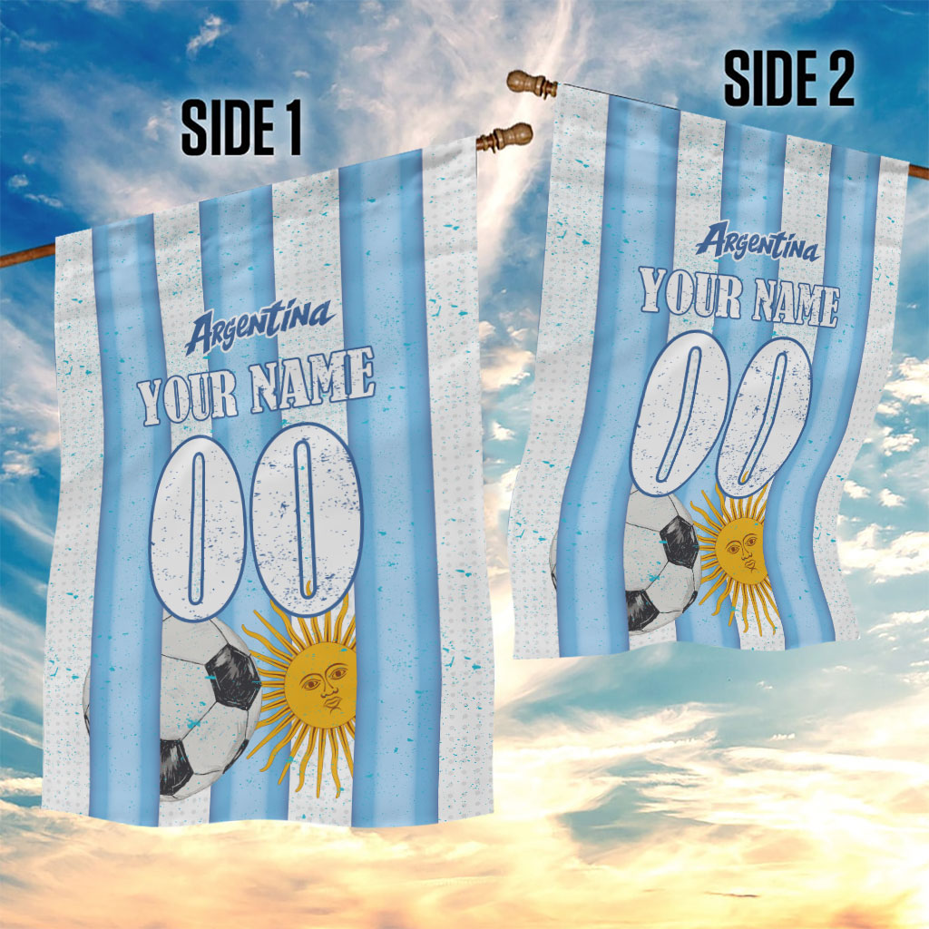 Personalized Argentina Football Fan Garden Flag Sun Of May - Albiceleste Stripes Argentina Flag