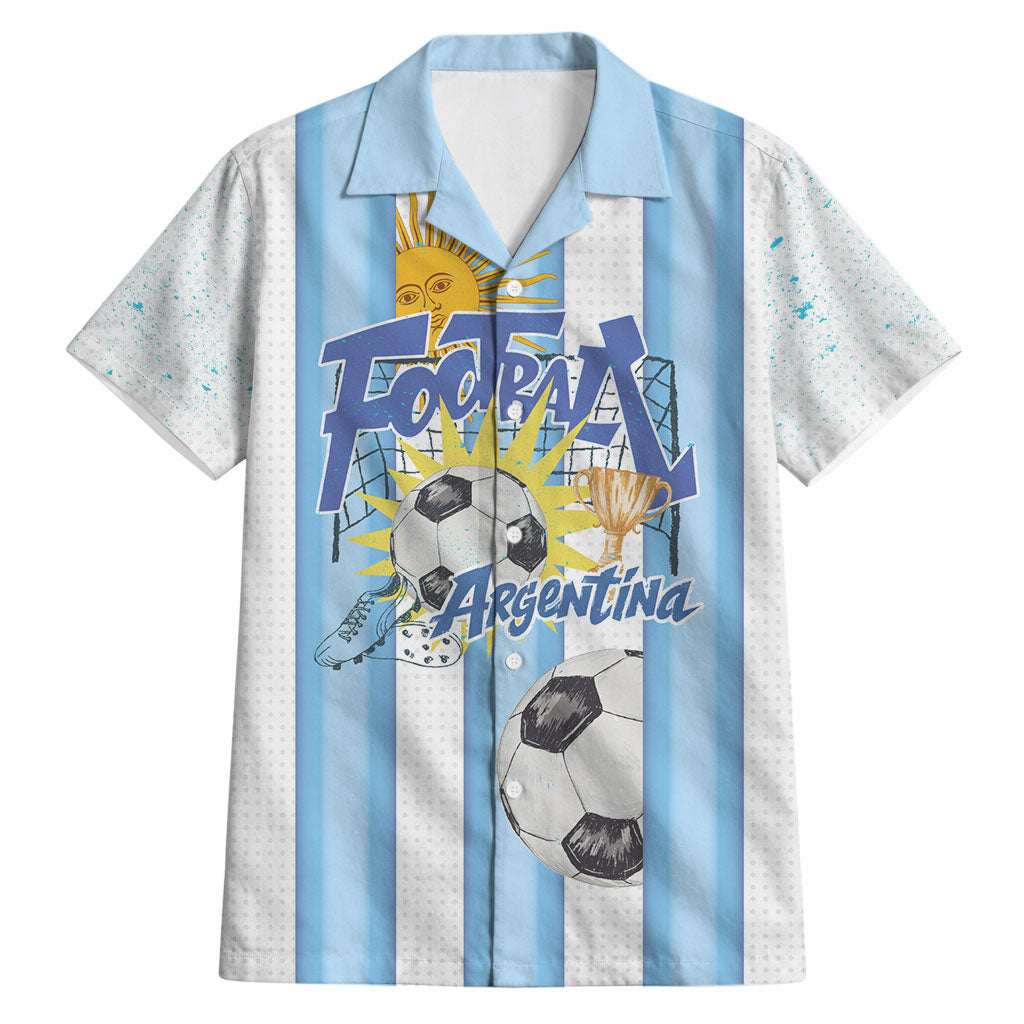 Personalized Argentina Football Fan Hawaiian Shirt Sun Of May - Albiceleste Stripes Argentina Flag