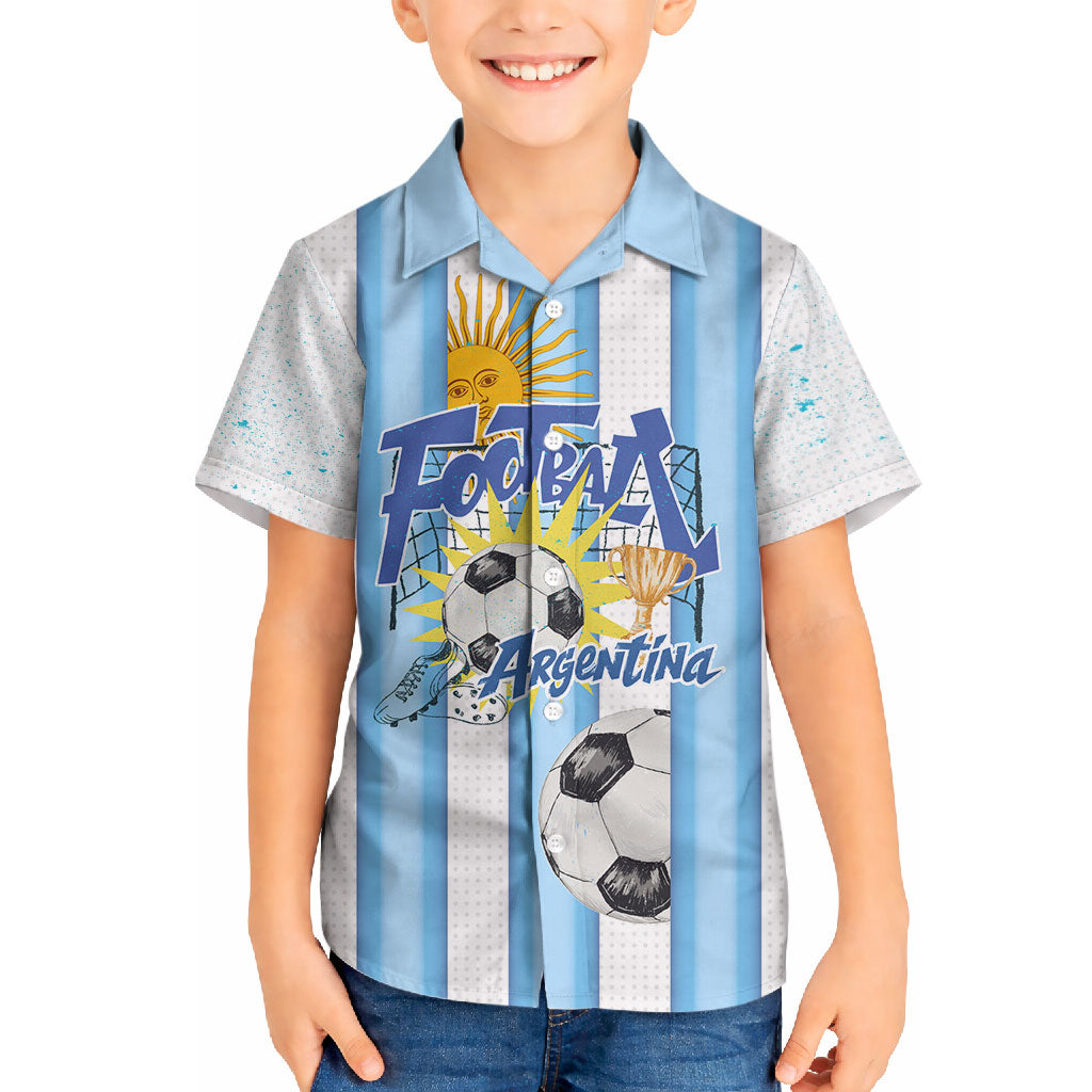 Personalized Argentina Football Fan Hawaiian Shirt Sun Of May - Albiceleste Stripes Argentina Flag