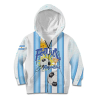Personalized Argentina Football Fan Kid Hoodie Sun Of May - Albiceleste Stripes Argentina Flag