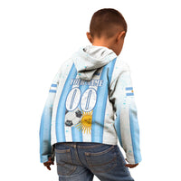 Personalized Argentina Football Fan Kid Hoodie Sun Of May - Albiceleste Stripes Argentina Flag