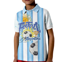 Personalized Argentina Football Fan Kid Polo Shirt Sun Of May - Albiceleste Stripes Argentina Flag