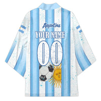 Personalized Argentina Football Fan Kimono Sun Of May - Albiceleste Stripes Argentina Flag