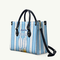 Personalized Argentina Football Fan Leather Bag Sun Of May - Albiceleste Stripes Argentina Flag