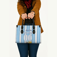 Personalized Argentina Football Fan Leather Bag Sun Of May - Albiceleste Stripes Argentina Flag