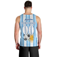 Personalized Argentina Football Fan Men Tank Top Sun Of May - Albiceleste Stripes Argentina Flag