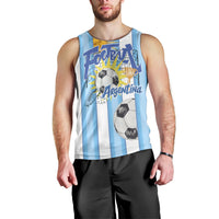 Personalized Argentina Football Fan Men Tank Top Sun Of May - Albiceleste Stripes Argentina Flag