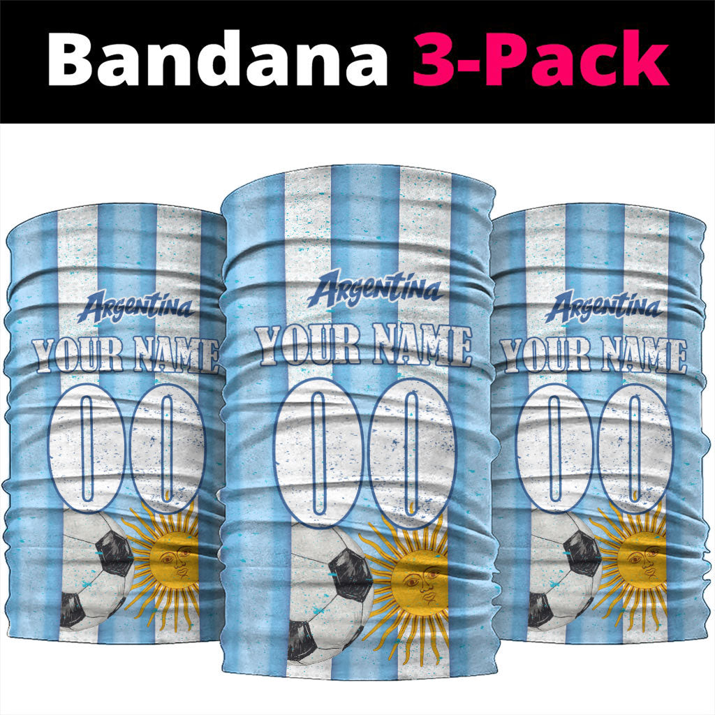 Personalized Argentina Football Fan Neck Gaiter Sun Of May - Albiceleste Stripes Argentina Flag