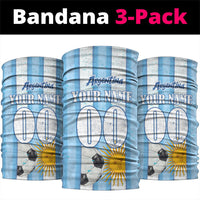Personalized Argentina Football Fan Neck Gaiter Sun Of May - Albiceleste Stripes Argentina Flag
