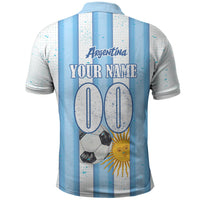 Personalized Argentina Football Fan Polo Shirt Sun Of May - Albiceleste Stripes Argentina Flag