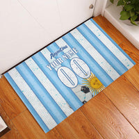 Personalized Argentina Football Fan Rubber Doormat Sun Of May - Albiceleste Stripes Argentina Flag