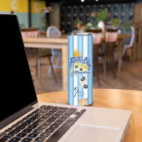 Personalized Argentina Football Fan Skinny Tumbler Sun Of May - Albiceleste Stripes Argentina Flag