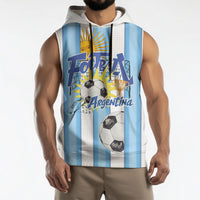 Personalized Argentina Football Fan Sleeveless Hoodie Sun Of May - Albiceleste Stripes Argentina Flag
