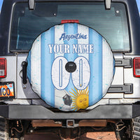 Personalized Argentina Football Fan Spare Tire Cover Sun Of May - Albiceleste Stripes Argentina Flag