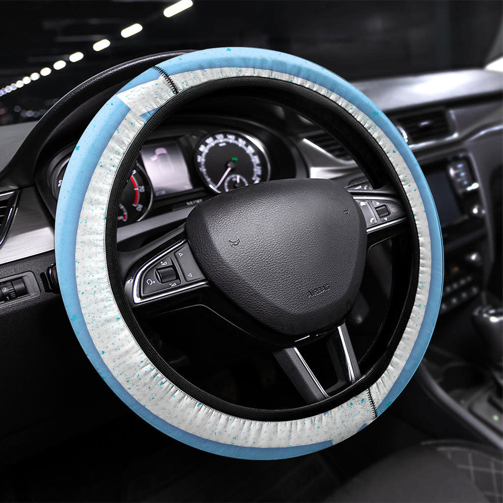 Argentina Football Fan Steering Wheel Cover Sun Of May - Albiceleste Stripes Argentina Flag