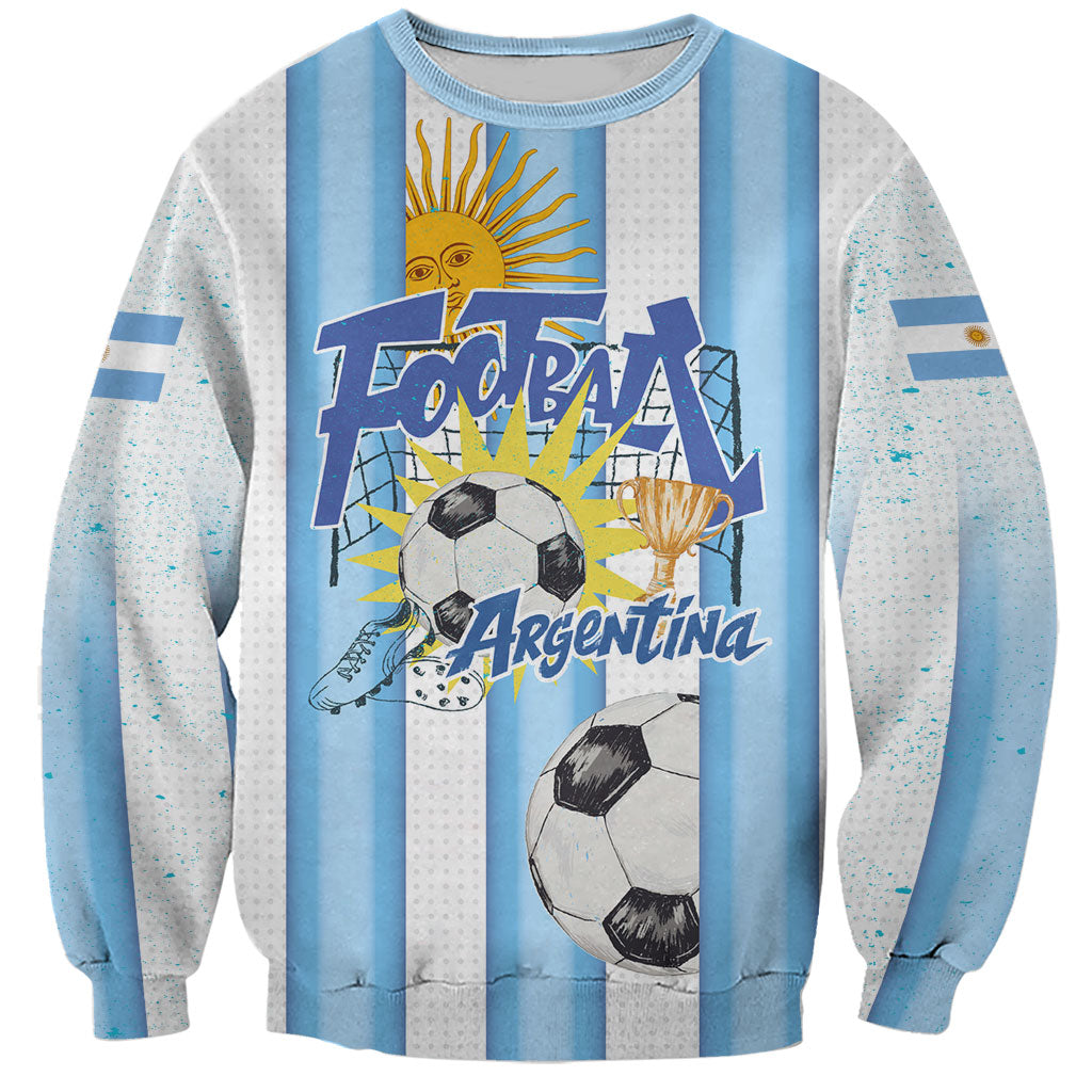 Personalized Argentina Football Fan Sweatshirt Sun Of May - Albiceleste Stripes Argentina Flag