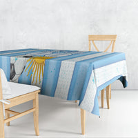 Personalized Argentina Football Fan Tablecloth Sun Of May - Albiceleste Stripes Argentina Flag