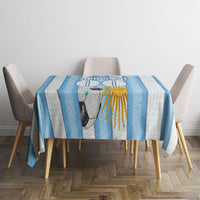 Personalized Argentina Football Fan Tablecloth Sun Of May - Albiceleste Stripes Argentina Flag